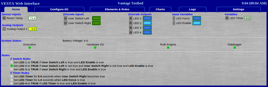 Screenshot of default user interface